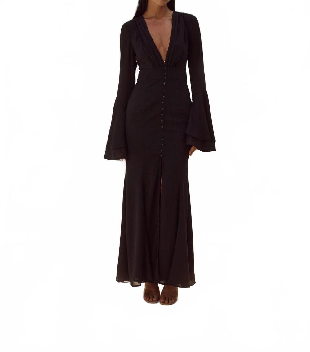 NEW RUNAWAY THE LABEL sari maxi dress in black